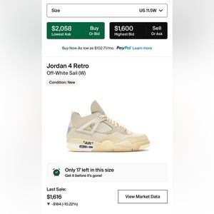 Off White Jordan 4’s